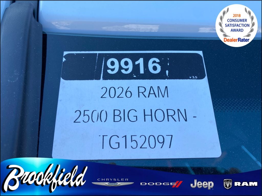 2026 RAM Ram 2500 RAM 2500 BIG HORN CREW CAB 4X4 6'4' BOX